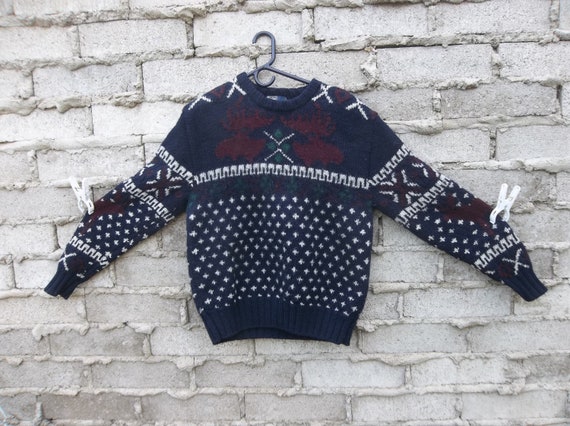 Vintage Sweater Wool Chunky 1990s 1980s POLO Ralp… - image 2