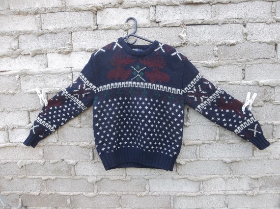 Vintage Sweater Wool Chunky 1990s 1980s POLO Ralp… - image 1