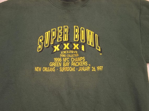 Vintage Sweatshirt Super Bowl XXXI 1990s Green Ba… - image 6