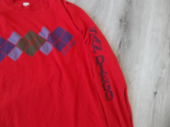 Vintage T-shirt San Diego 1980s Long Sleeve Tee L… - image 5