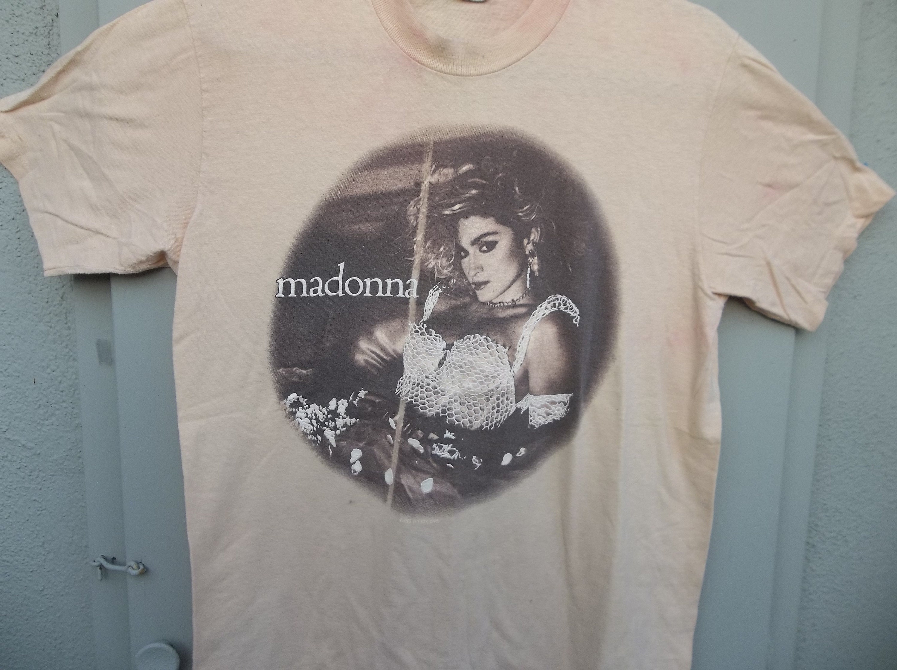 Vintage T-shirt Madonna the Virgin Tour 1980s Large Distressed 