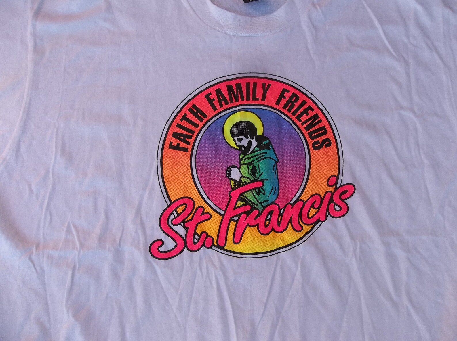 Vintage Tshirt St Francis Neon Screen Stars 1980s Faith Etsy