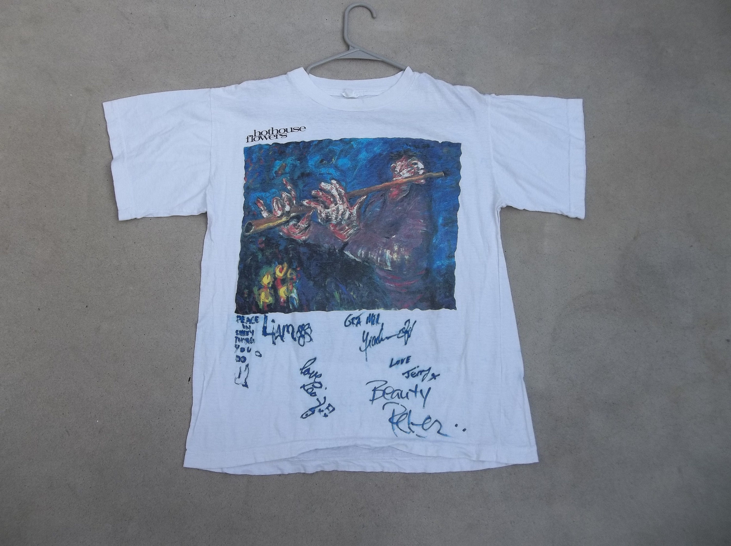 スペシャル特典 Flowers Hothouse 1990s T-shirt Vintage Home Band by Signed トップス