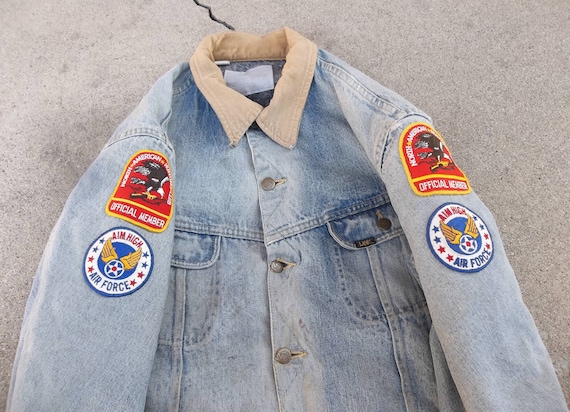 Vintage Storm Raiders Jeans Jacket 1980s Lee Air … - image 2