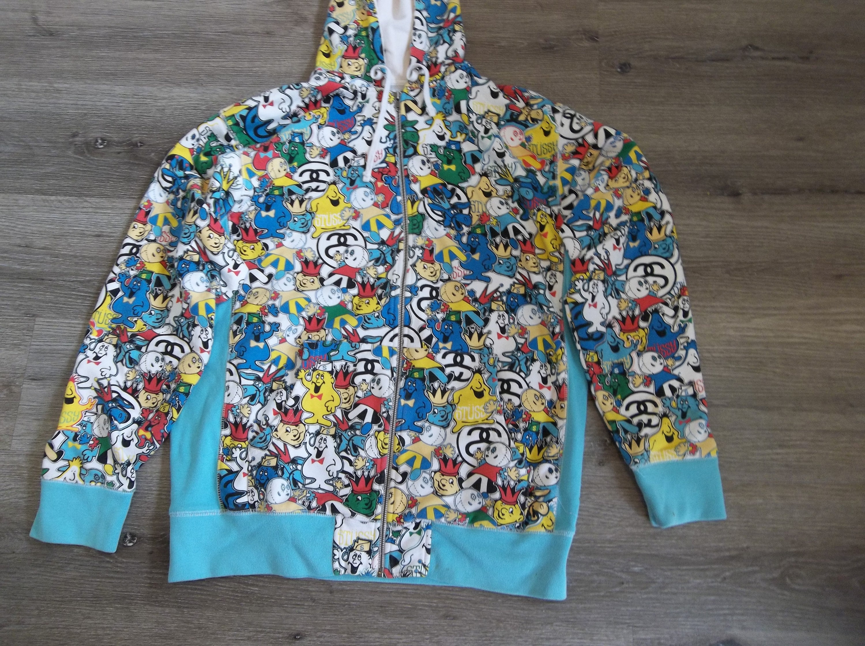 Stussy Hoodie All Over Print XL Y2K 2000s Collectors Hard to Stussy Hoodie All Over Print XL Y2K 2000s Collectors Hard to