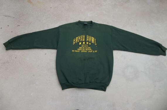 Vintage Sweatshirt Super Bowl XXXI 1990s Green Ba… - image 10