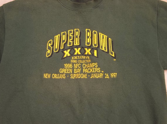Vintage Sweatshirt Super Bowl XXXI 1990s Green Ba… - image 5