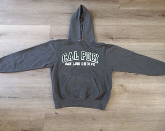 Vintage Sweatshirt Cal Poly San Luis Obispo University 2000s 1990s Hoodie Retro Distressed Preppy Grunge Small Skate Hike Streetwear Casual