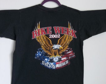 Vintage  T-shirt  Bike Week Daytona Beach 2002 sz Large Distressed Faded Tee