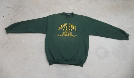 Vintage Sweatshirt Super Bowl XXXI 1990s Green Ba… - image 7