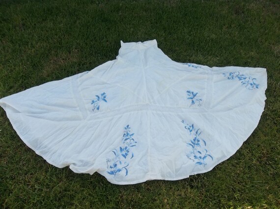 Vintage Indian Maxi Skirt Medium Embroidered 1980s