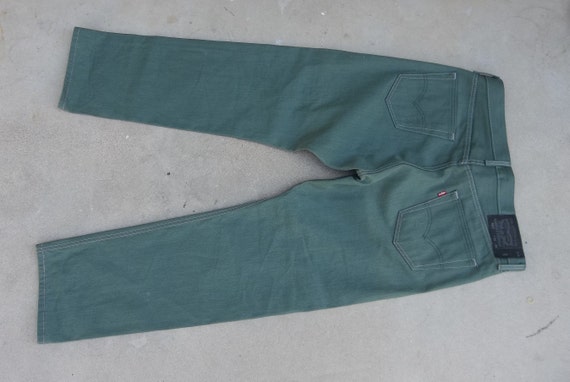 Vintage Levis Jeans Green 1990s 2000s Y2K 36 x 30… - image 8