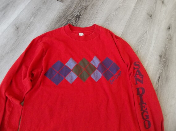 Vintage T-shirt San Diego 1980s Long Sleeve Tee L… - image 4
