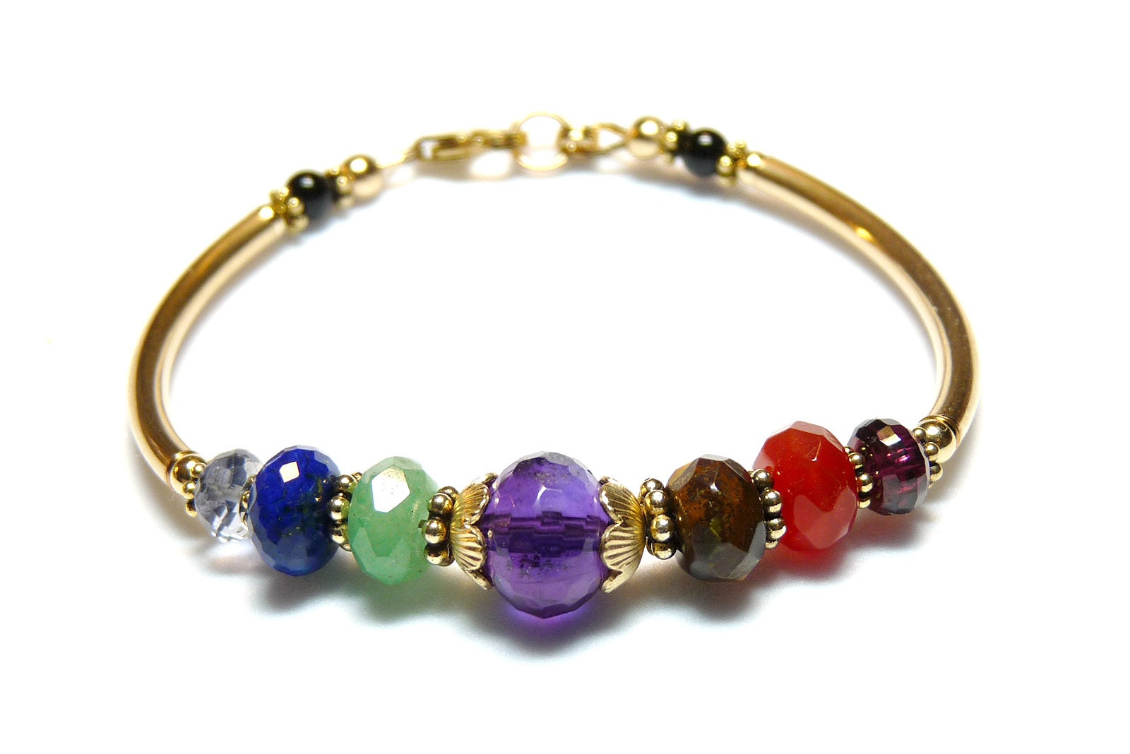 Authentic Chakra Bracelet 14kt GF Healing Crystals Gemstone Etsy