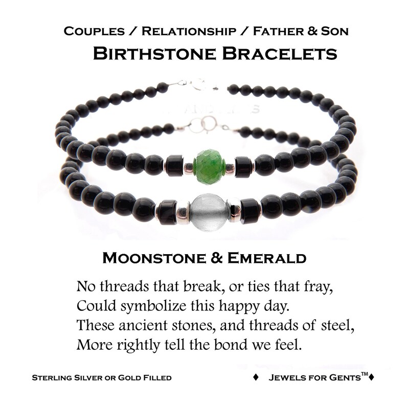 Father & Son Bracelets Matching Couple Bracelet Set Long Etsy