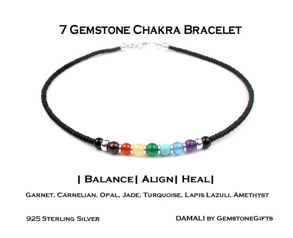 Chakra Bracelet or Anklet Authentic Gemstone Healing Crystals