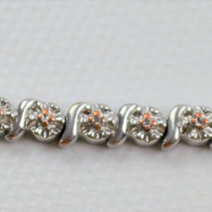 Vintage PAJ BB Bracelet Silver Toned Metal with Heart Dangle  8&quot;