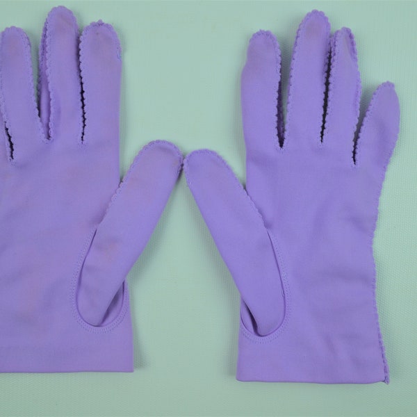 Vintage Hansen Nylasuede Women's Purple Gloves Size 7 1/2