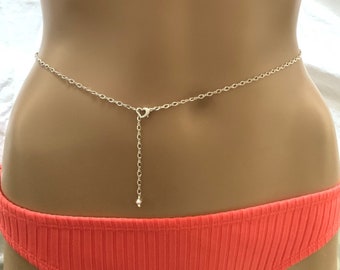 Silver Belly Chain - Etsy