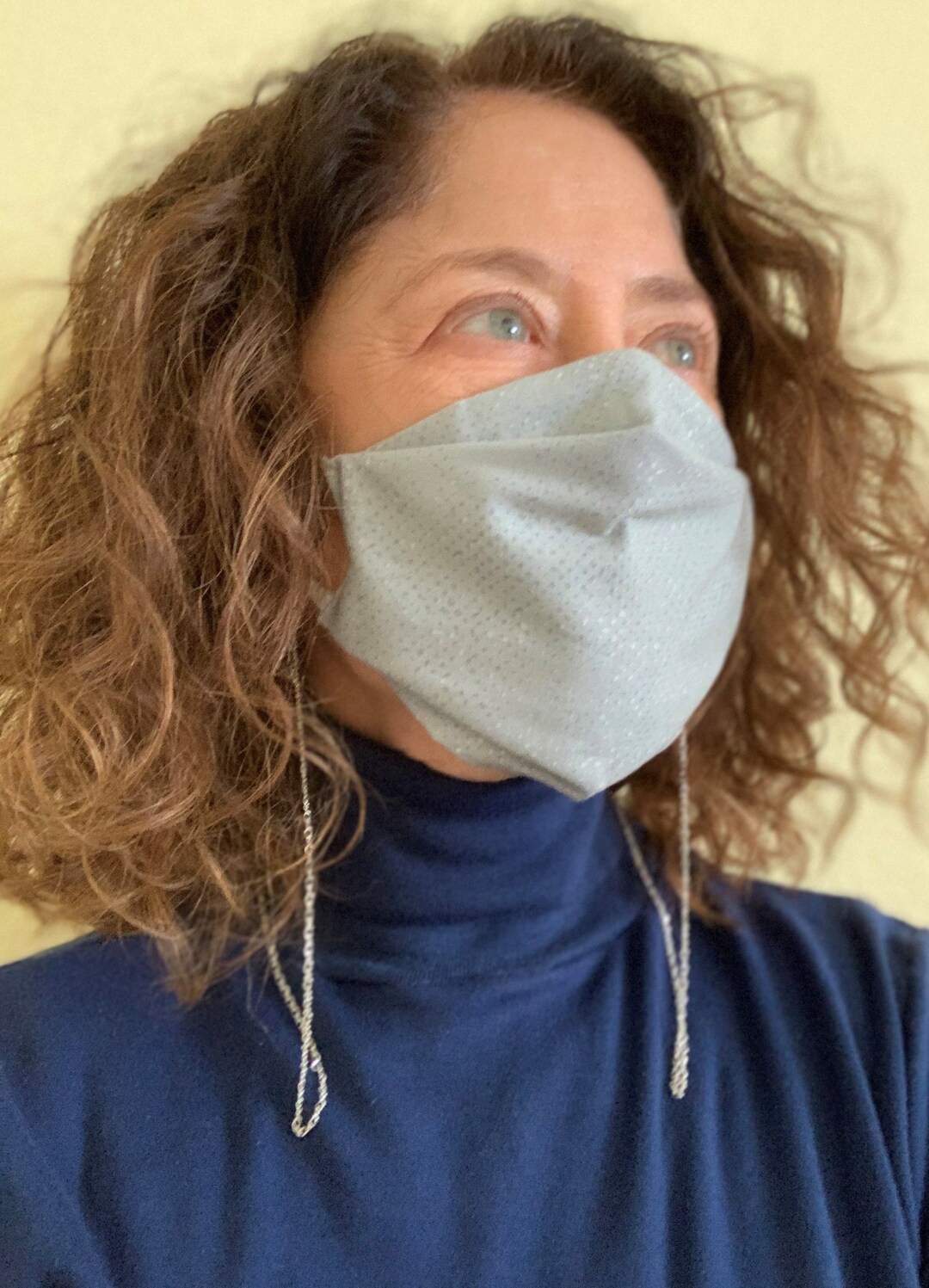 Sterling Silver Mask Holder Chain, Mask Lanyard With Elegant Clips