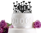 ON SALE !!! Wedding Cake Topper - Wedding Decoration - Cake Decor - Monogram Cake Topper - Anniversary Cake Topper - Birthday Cake Topper