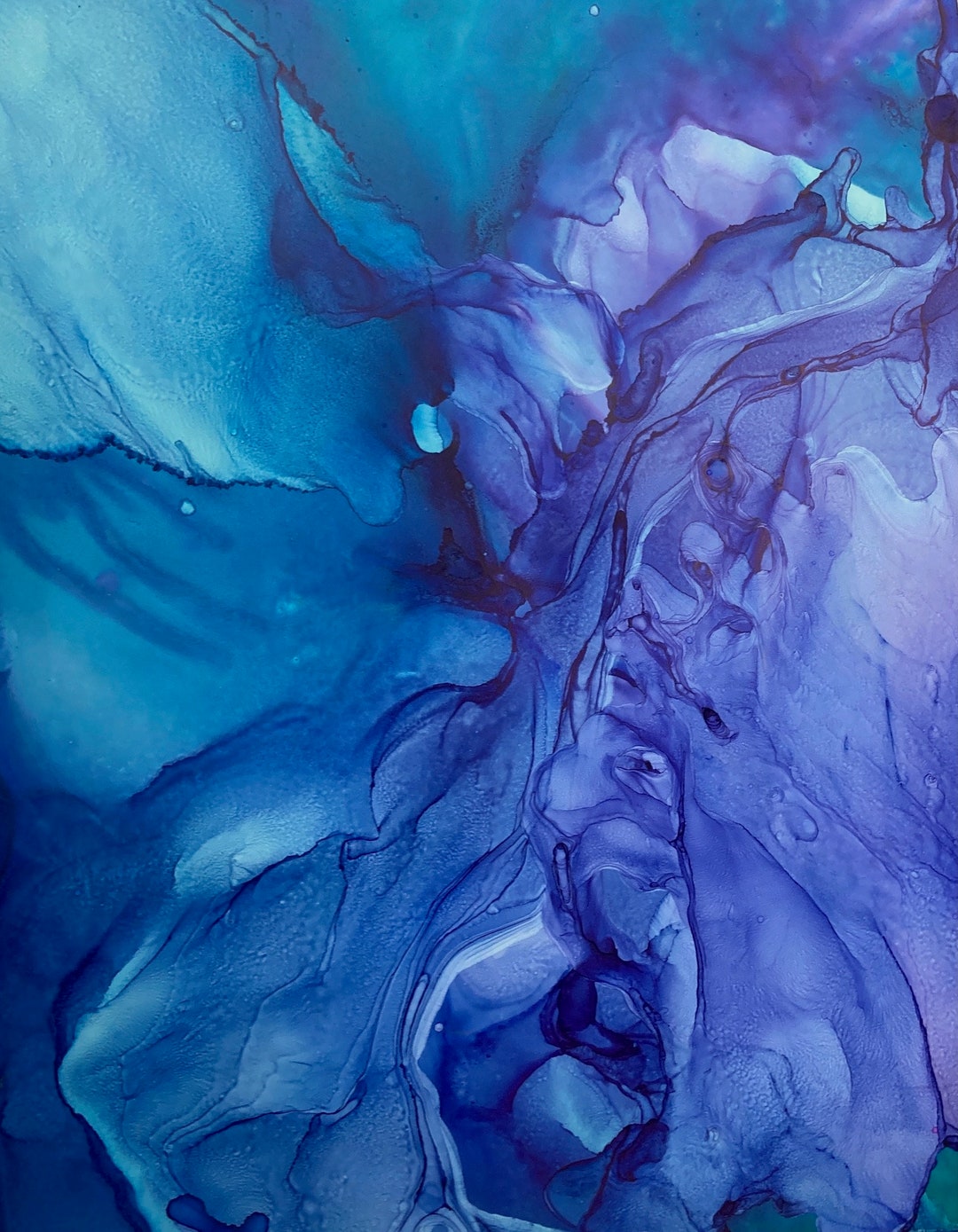 Printable Blue Abstract Wall Art Print, Contemporary Abstract Blue ...