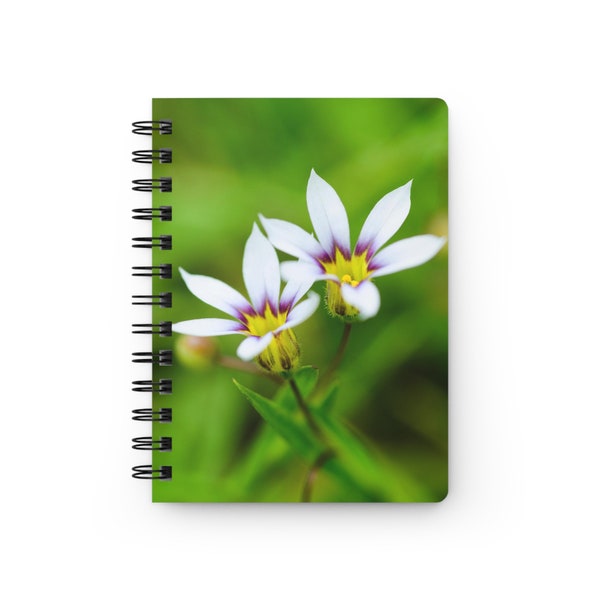 White Blue-Eyed Grass II - Writing Journal - Notebook - Original Photography by Brenda Gunter