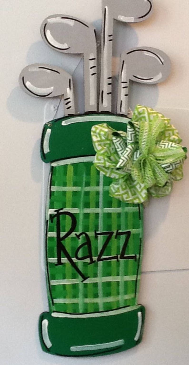 Golf Door Hanger Golf Door Sign Golf Sign Golf Bag Sign Etsy