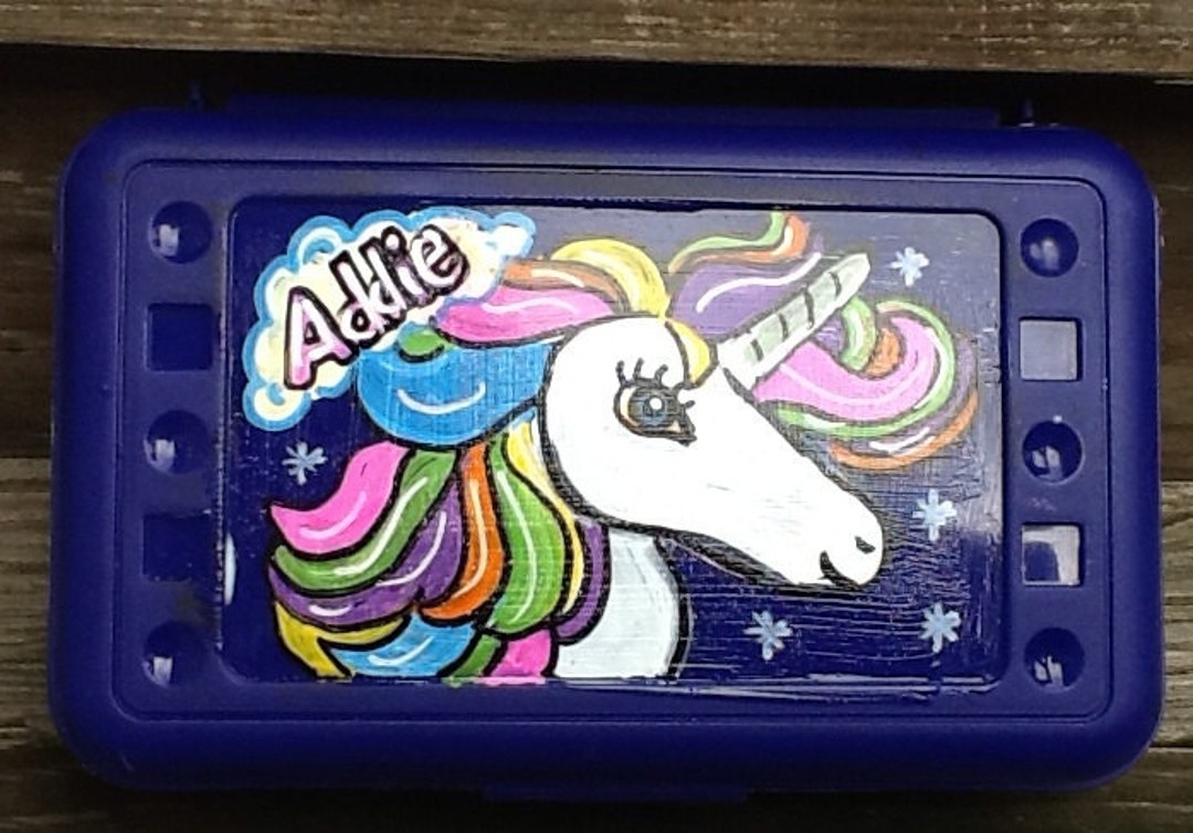 Unicorn Pencil Box, Unicorn Art Box, Unicorn Crayon Box, School Art Box