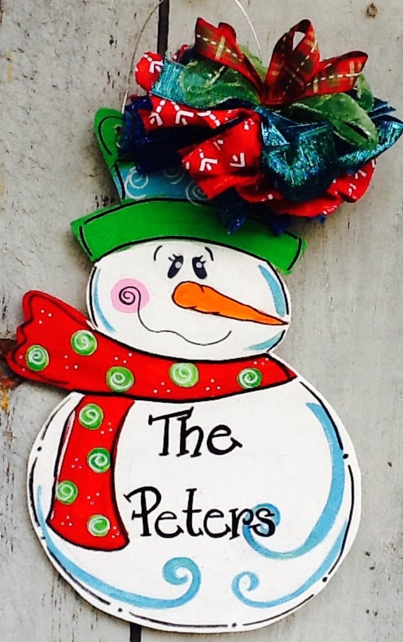 Frosty Door Hanger Snowman Door Hanger Snowman Sign Snowman | Etsy