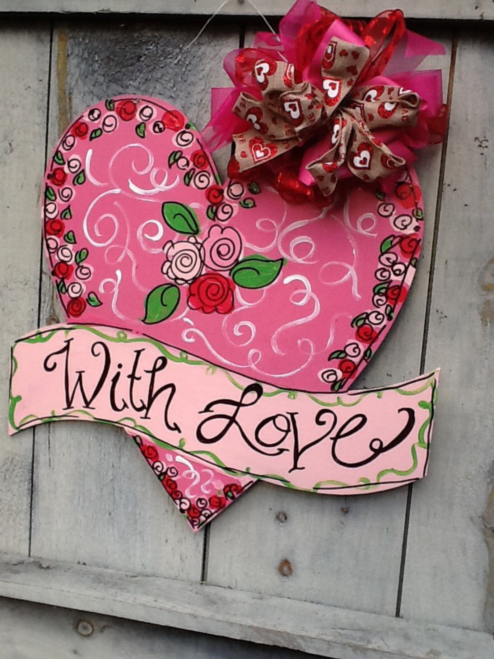 Valentines Door Hanger Valentines Sign Valentines Door Sign Etsy