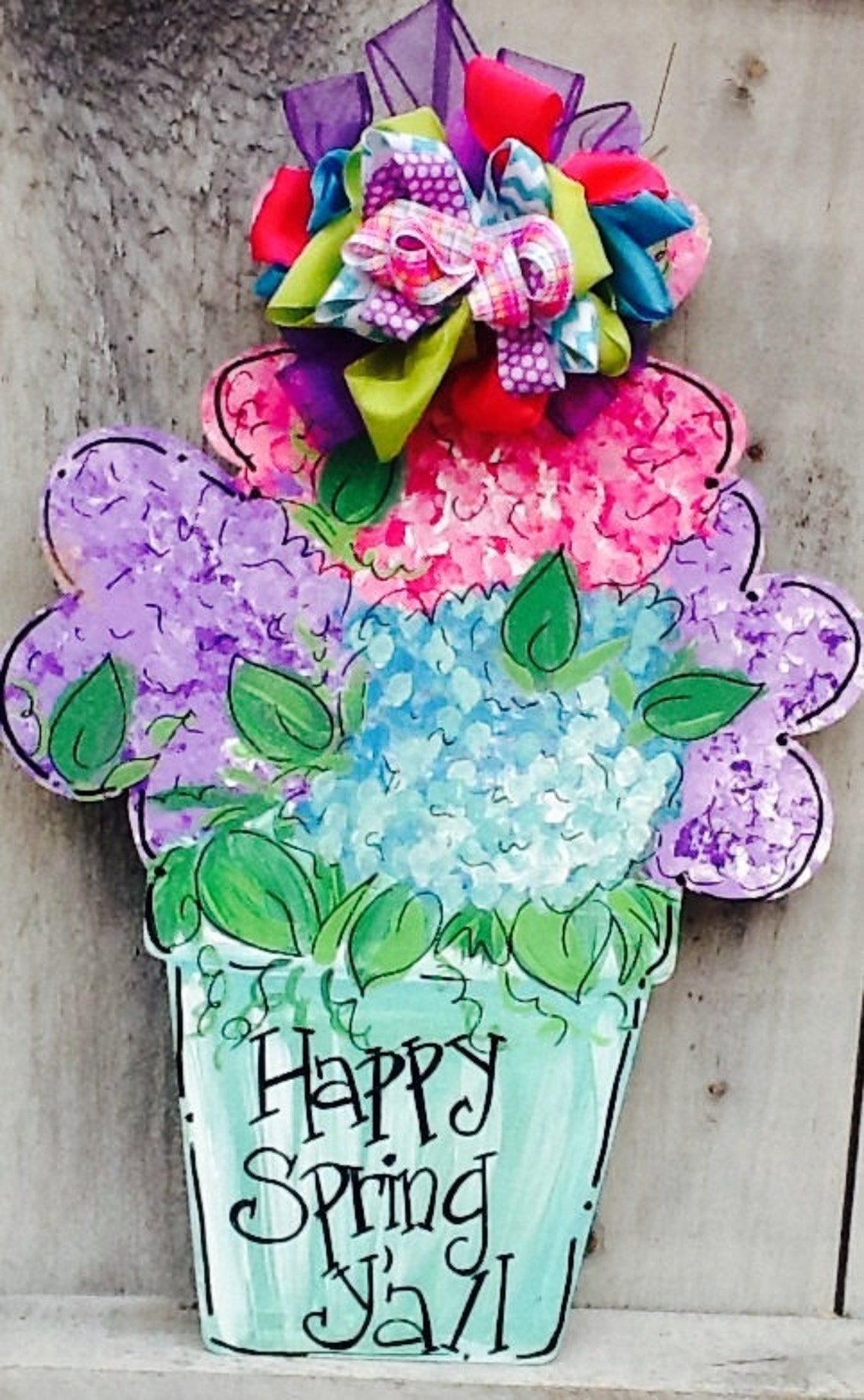 Happy spring y'all door hanger happy spring door hanger Etsy