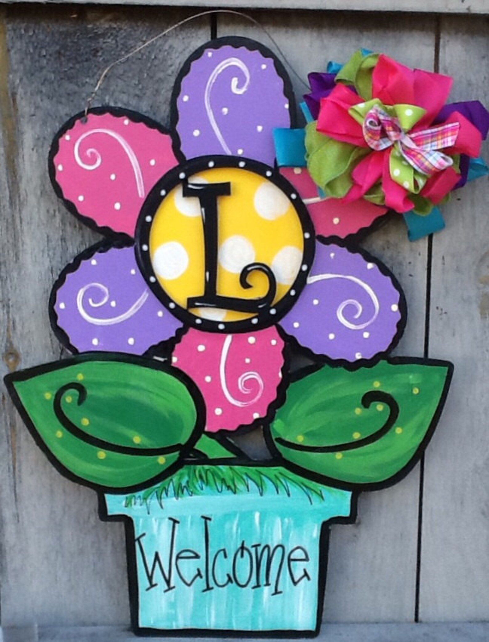 Flower Door Hanger Summer Door Hanger Spring Door Hanger Etsy