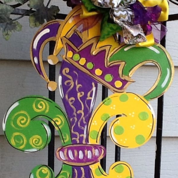 Mardi gras door hanger, mardi gras sign, mardi gras door sign, mardi gras mask, mardi grad crown, mardi gras decoration, mardi gras decor