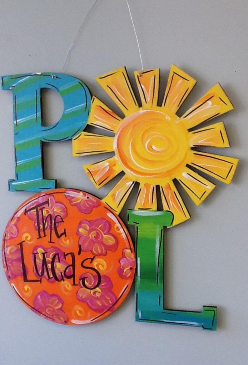 Pool Door Hanger Pool Door Sign Yard Door Sign Yard Door Etsy