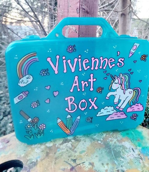 Art Supply Case, Craft Art Activity Case, Small Toy Box, Art Supply Box,  Kids School Supply Box, Kids Art Box, Girls Art Box, Kids Craft Box 