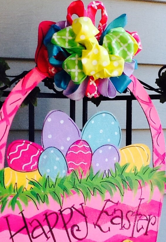 Easter Basket Door Hanger Easter Door Hanger Easter Etsy