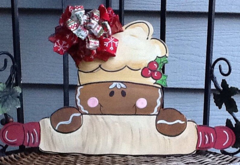 Gingerbread door sign bakers door hanger gingerbread door hanger christmas door sign holiday gingerbread sign christmas door hanger