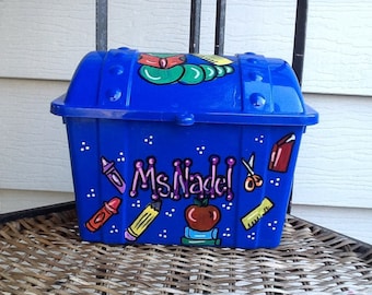Caja de recompensas, cofre del tesoro, caja de recompensas escolares, caja para ratones de biblioteca, caja de recompensas para maestros, caja de juguetes para niños, cofre de juguetes, caja de juguetes pequeña, bajo el mar,