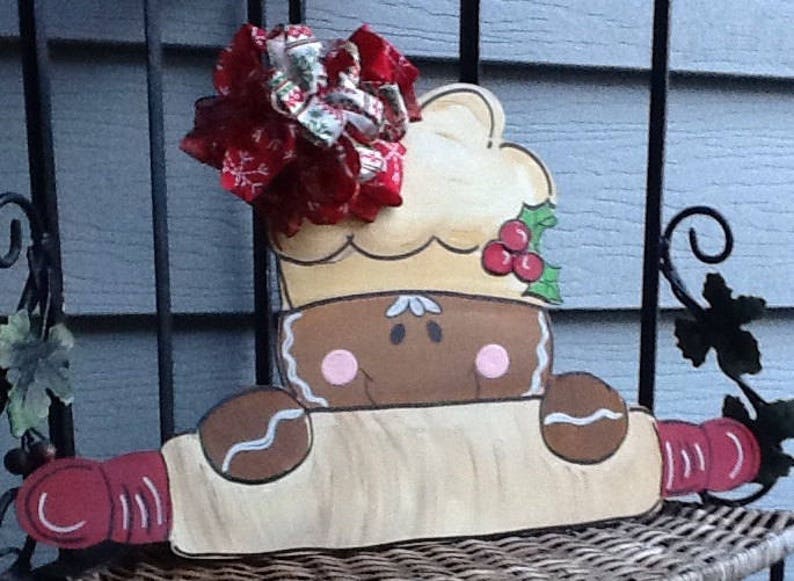 Gingerbread door sign bakers door hanger gingerbread door hanger christmas door sign holiday gingerbread sign christmas door hanger