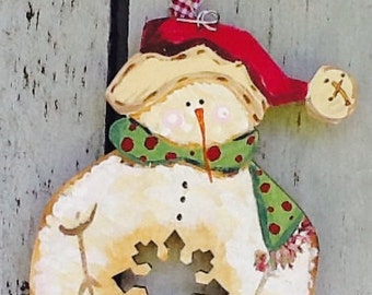 Christmas tree decor, snowman ornament, stocking stuffer, gift tag, winter decor