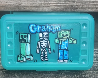Minecraft pencil box, skeleton minecraft pencil box, spaceship pencil box,  pencil box, superhero boys school box, boys pencil box,