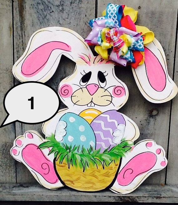 Easter chick door hanger Easter basket door hanger easter Etsy