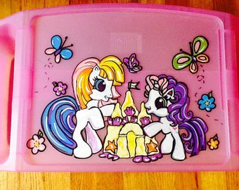 little pony activity tray, girls activity tray, children's tv tray, girls lap tray, lap tray, game tray, pony game tray