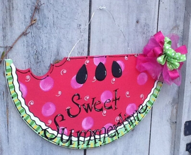 Download Welcome Summer Door Hanger Watermelon Door Hanger Watermelon Sweet Summer Watermelon Sign Summer Sign Summer Door Hanger Summer Decor Home Living Wreaths Door Hangers