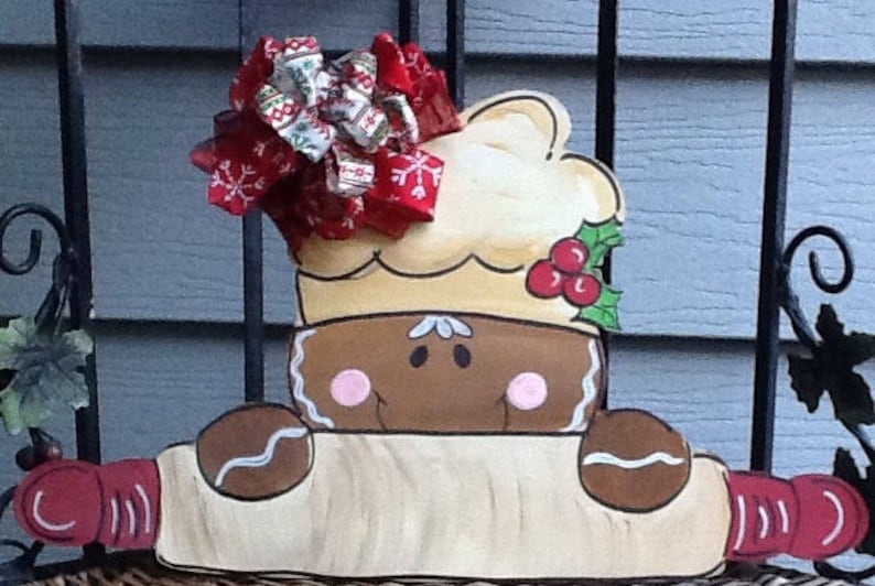 Gingerbread door sign bakers door hanger gingerbread door hanger christmas door sign holiday gingerbread sign christmas door hanger