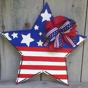 Patriotic door sign, patriotic door hanger, star door hanger, star door sign, usa door sign, USA door hanger, God Bless America door sign