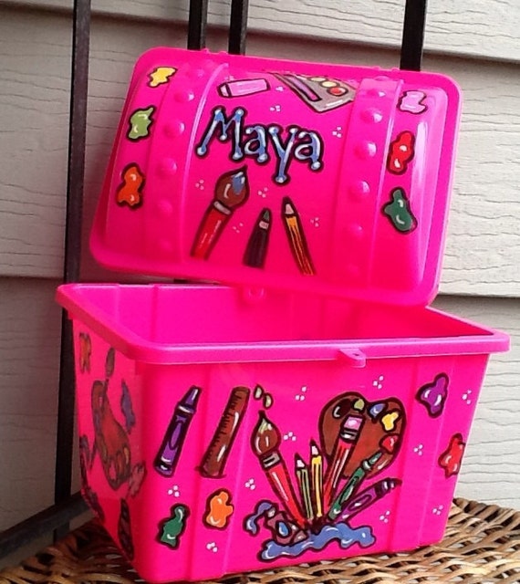 Art Supply Case, Craft Art Activity Case, Small Toy Box, Art Supply Box,  Kids School Supply Box, Kids Art Box, Girls Art Box, Kids Craft Box 