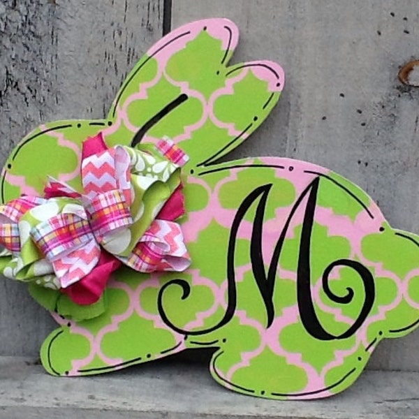 Easter bunny sign,  easter bunny door hanger,  easter bunny sign, spring door hanger