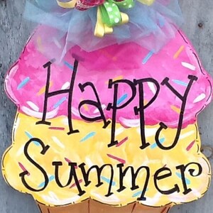 Happy summer, welcome summer, sweet summer door hanger, happy summer door sign, happy summer door hanger, summer door hanger